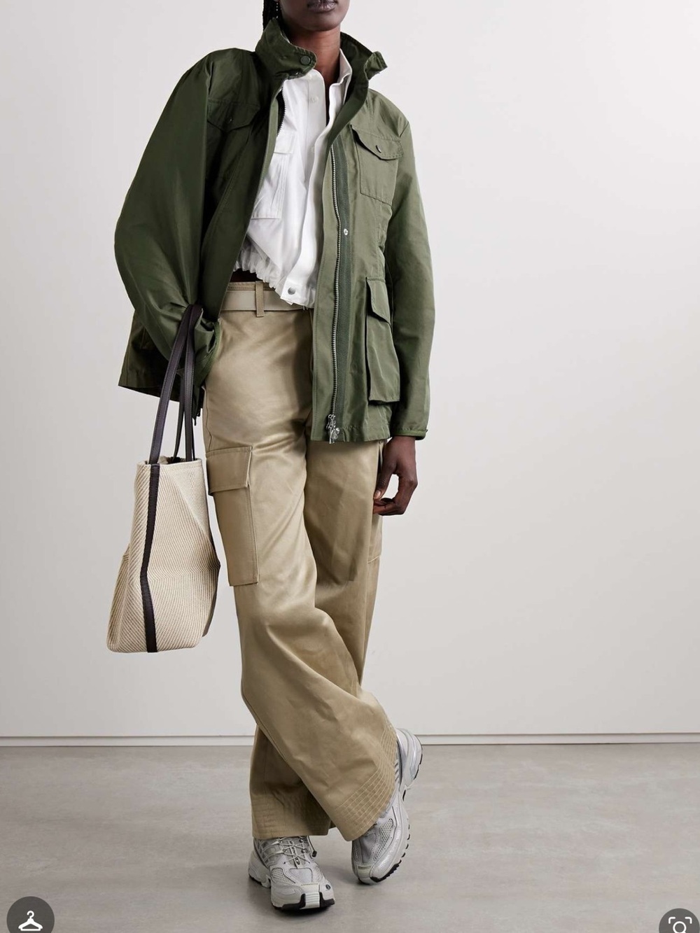 Moncler Hooded Jacket Women Medium 2 Military LLO concealed Field Cargo $1690 - Picture 4 of 16
